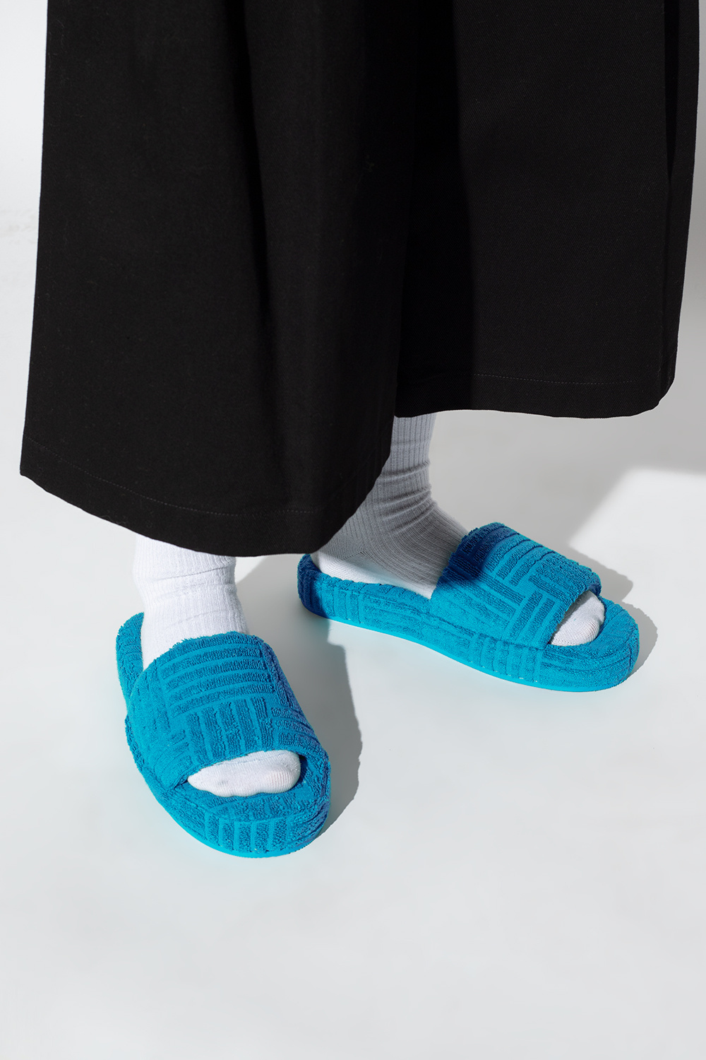 Blue 'Resort Sponge' slides Bottega Veneta - GenesinlifeShops